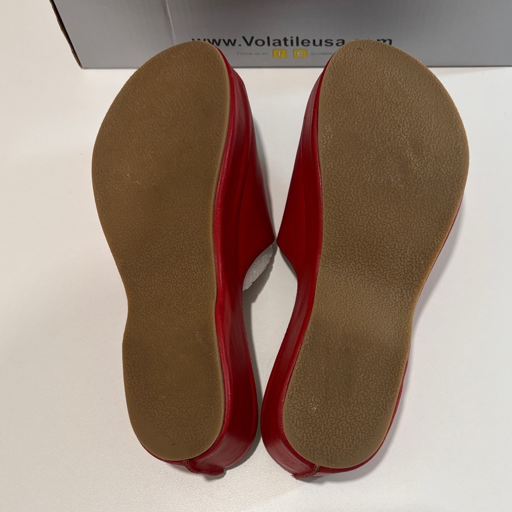 Volatile Red Buckle slip on sandals - Picture 3 of 3